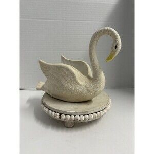 Vintage Stone Lace Glaze Swan Textured Planter 1950’s